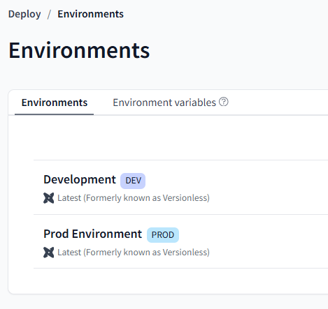 dbt Cloud environment list